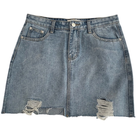 Buckle Dresses & Skirts - Buckle Distressed Denim Skirt